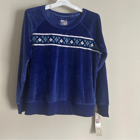 The Original Muk Luks Women’s Velour Pajama Top Soft Long Sleeve Sleep Shirt - Picture 1 of 6